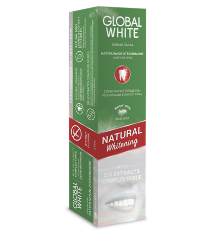 Зубная паста Global White Энергия трав Натуральное отбеливание 100 мл