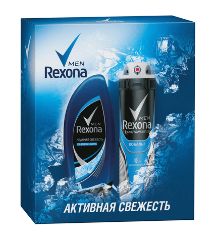 Подарочный набор Rexona Men Активная свежесть гель для душа + дезодорант-спрей