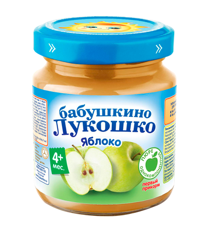 Пюре Бабушкино Лукошко яблоко без сахара с 4 месяцев