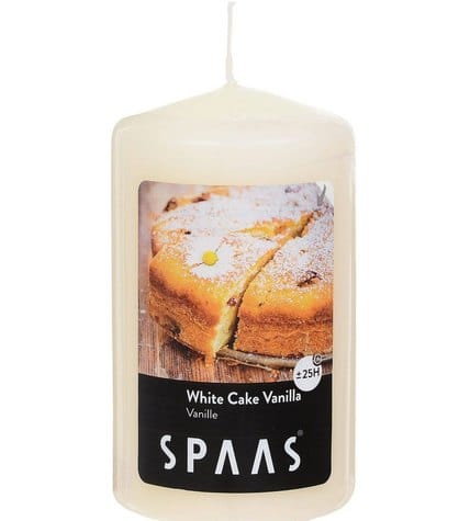 Ароматизированная свеча Spaas столбик Ванильный пирог белая 6х10 см