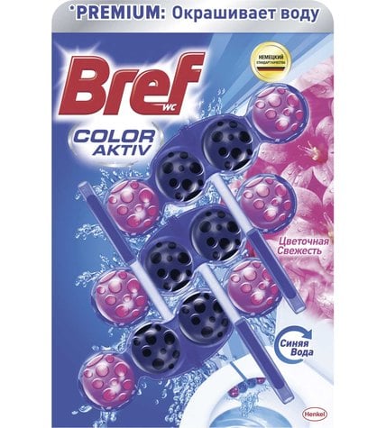 Туалетный блок Bref Color Activ Цветочная свежесть 3 штуки по 50 г