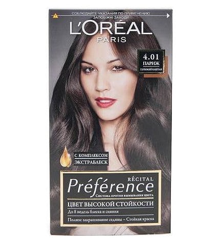 Краска для волос L'Oreal Preference 401 Париж глубокий каштан