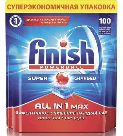 Таблетки Finish All in One Max для посудомоечных машин 18 г х 100 шт