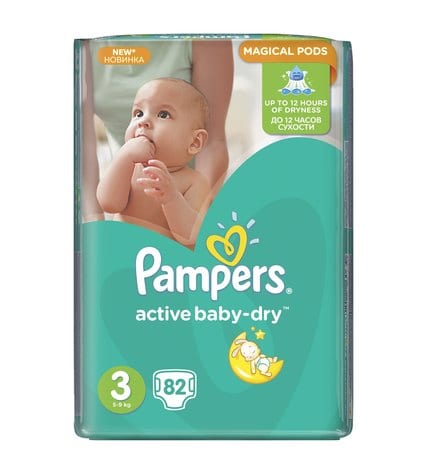 Подгузники Pampers Active Baby-Dry jumbo 3 midi 4-9 кг