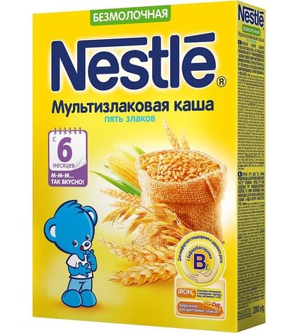 Каша Nestle безмолочная 5 злаков с 6 месяцев