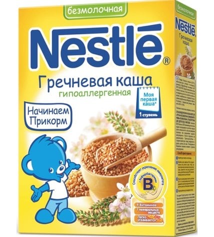 Каша Nestle безмолочная гречневая гипоаллергенная 1 ступень