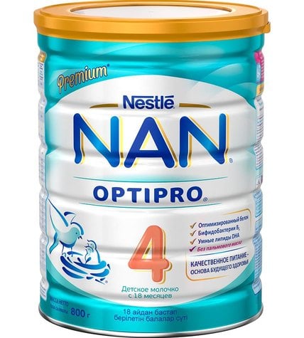 Смесь Nestle Nan 4 сухая молочная с 18 месяцев в жестяной банке 800 г
