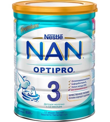 Смесь Nestle Nan 3 сухая молочная с 12 месяцев в жестяной банке 800 г