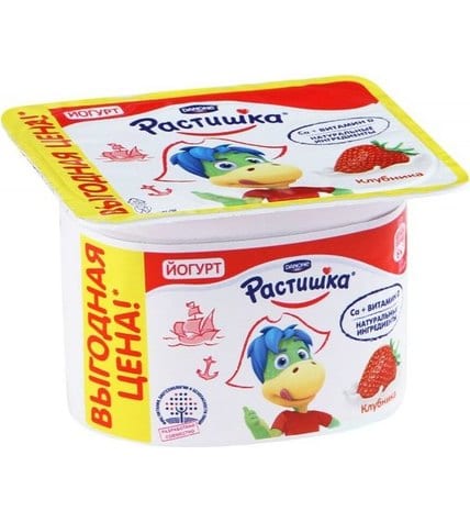 Йогурт Растишка клубника с 3 лет 3% 110 г