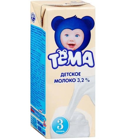 Молоко Тема с 8 месяцев 3,2% 200 мл