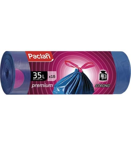 Мешки для мусора Paclan с завязками Premium 35 л 15 шт