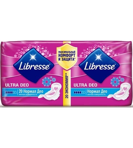 Прокладки Libresse Ultra Normal Deo с мягкой поверхностью