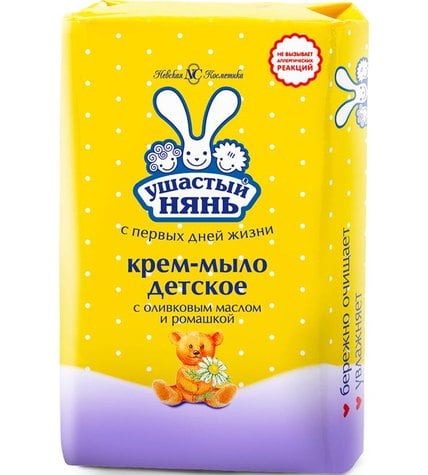 Крем-мыло детское Ушастый Нянь с оливковым маслом и ромашкой 90 г
