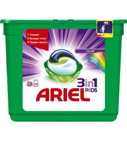 Капсулы для стирки Ariel Pods Color 3 в 1 для цветного белья 23 шт