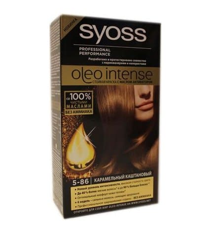 Краска для волос Syoss Oleo карамельный каштановый 5-86