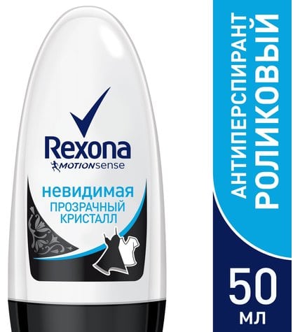 Дезодорант-антиперспирант Rexona Прозрачный кристалл роликовый невидимый