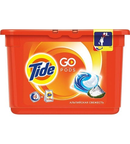 Капсулы для стирки Tide Pods Альпийская свежесть для всех видов тканей 15 шт