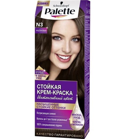 Крем-краска Palette для волос каштановый N3