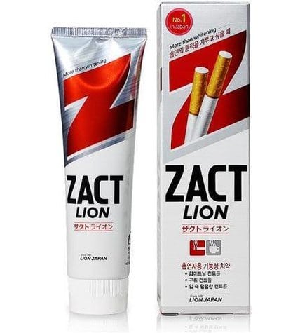 Зубная паста Zact Lion Smoker для устранения Никотинового Налета и Запаха Табака