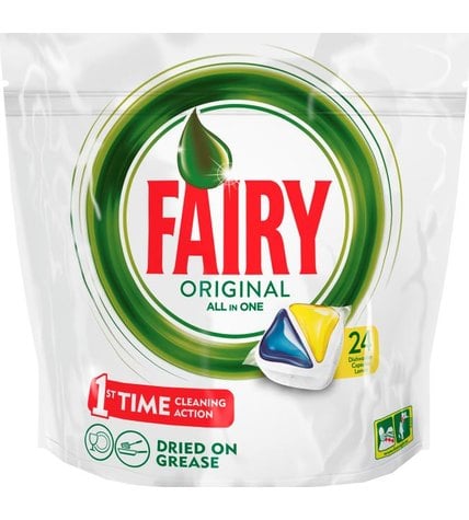 Капсулы Fairy Original All In One Лимон для посудомоечных машин 13,5 г х 24 шт