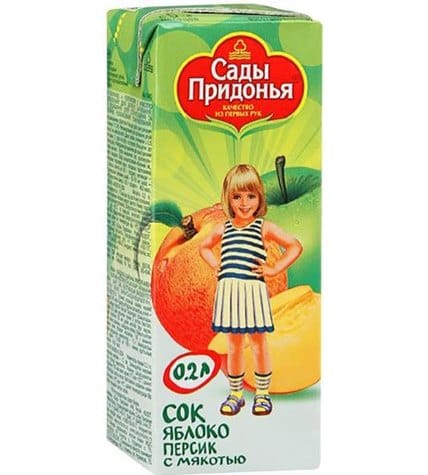 Сок Сады Придонья яблоко-персик с 5 месяцев