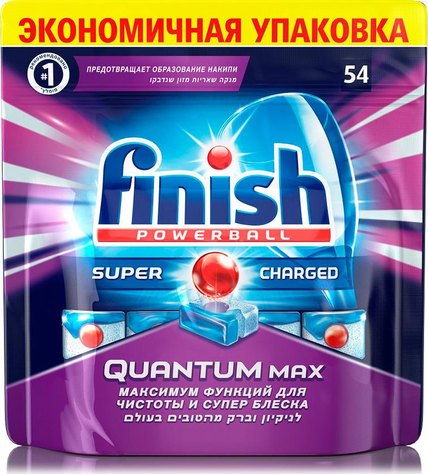 Таблетки Finish Quantum Max для посудомоечных машин 19 г 54 шт