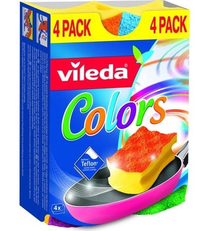 Губка Vileda Pure Colors 4 шт