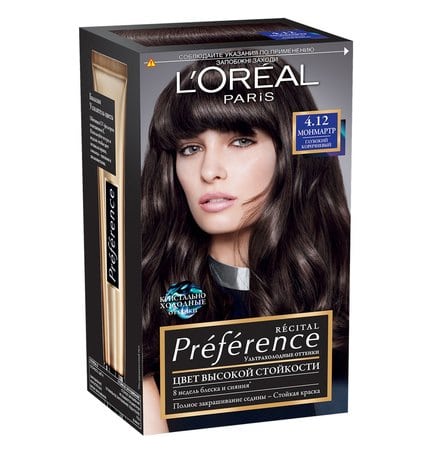 Краска L'Oreal Paris Preference Recital стойкая для волос Монмартр глубокий коричневый 4.12