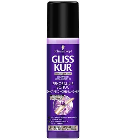 Экспресс-кондиционер Gliss Kur Реновация Волос для волос, поврежденных при укладке и окрашивании