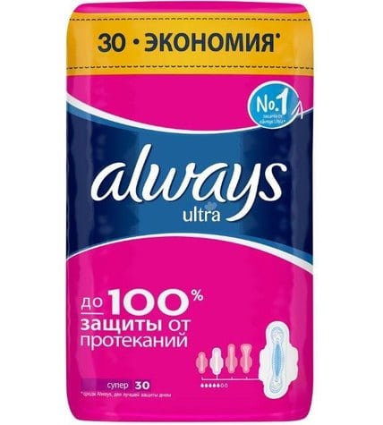 Прокладки женские Always Ultra Aroma Super Quatro гигиенические ароматизированные 