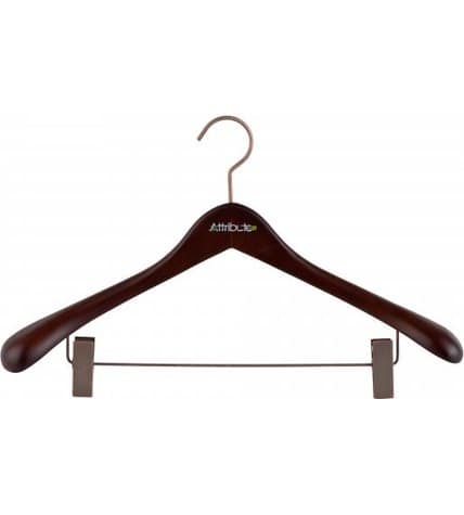 Вешалка Attribute широкая с клипсами деревянная 46,5 см