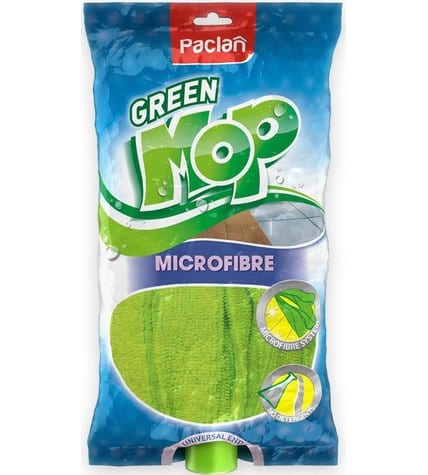 Насадка для швабры Paclan Green Mop Microfibre ленточная цвет салатовый