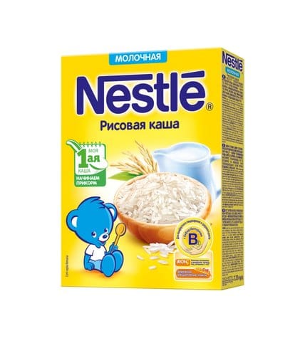 Каша Nestle молочная рисовая с 4 месяцев