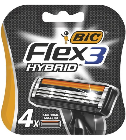 Кассеты Bic Flex 3 Hybrid для бритвенного станка с тройными лезвиями