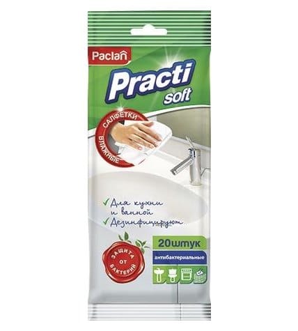 Салфетки Paclan влажные антибактериальные для ванной и кухни