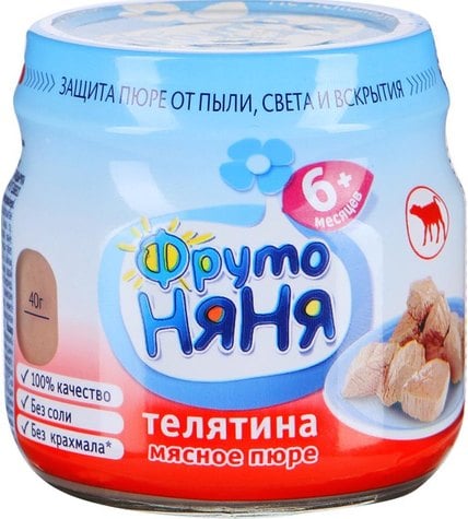 Пюре ФрутоНяня мясное из телятины с 6 месяцев