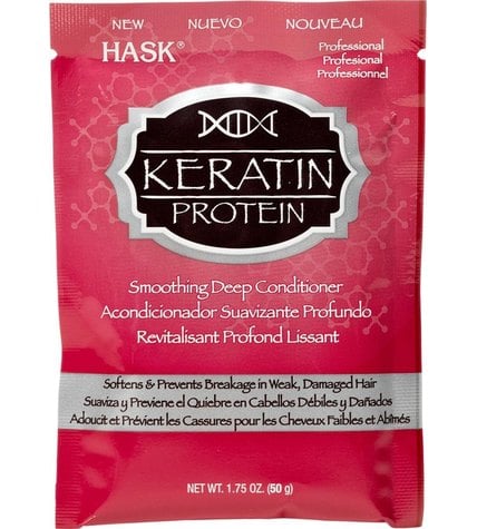 Маска Hask для придания гладкости волосам с протеином кератина 50 мл