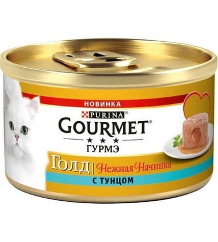 Корм Gourmet Gold Нежная начинка для кошек с тунцом