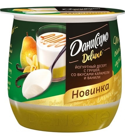 Десерт йогуртный Даниссимо Deluxe с грушей со вкусами ванили и карамели 4,2% 160 г