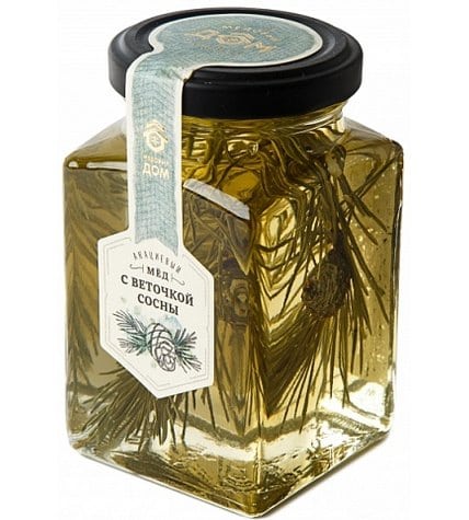 Мёд Медовый Дом цветочный Акациевый с веточкой сосны 320 г