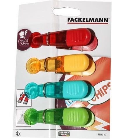 Прищепки Fackelmann с магнитом цветные 4штуки