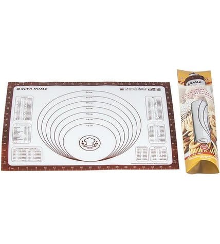 Коврик для раскатки теста Nova Home с разметкой 40х30 см