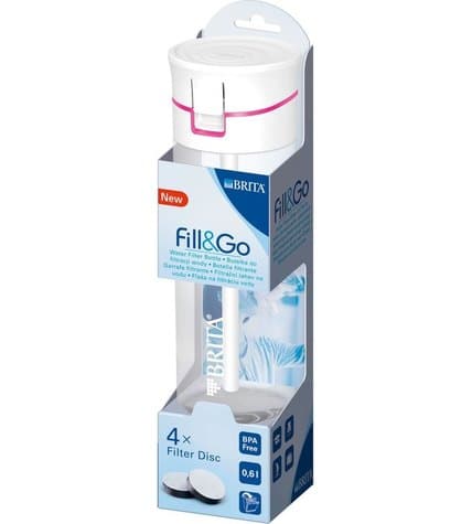 Фильтр-бутылка Brita Fill & Go со сменными картриджами розовый 600 мл