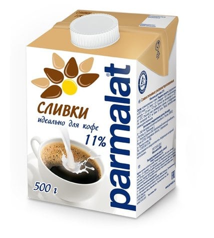 Сливки Parmalat для кофе ультрапастеризованные 11 % 500 мл