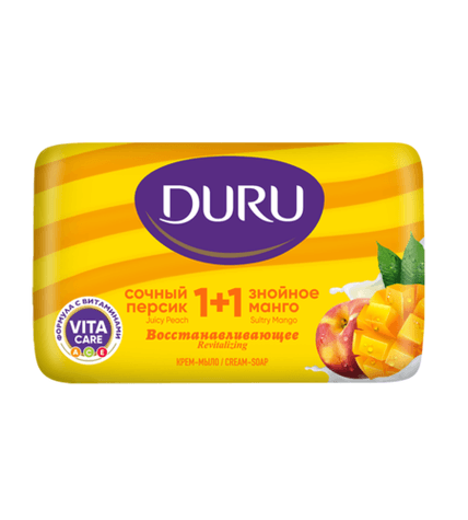 Туалетное мыло Duru 1+1 Сочный персик + Знойное манго