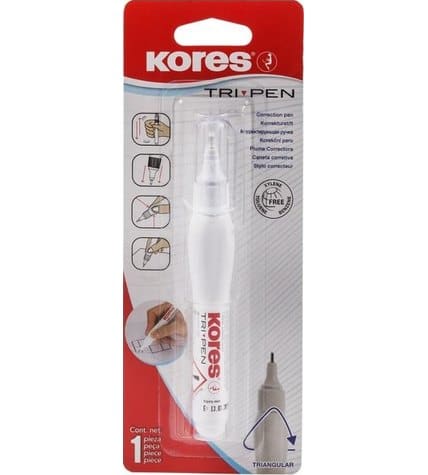 Ручка-корректор Kores Tri Pen с металлическим наконечником 8 мл