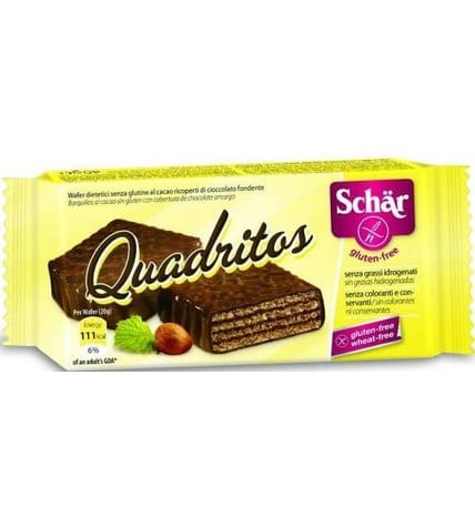Вафли с какао Dr.Schär Quadritos в темном шоколаде