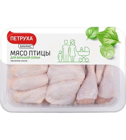 Микс (бедро, крыло, голень) цыпленка-бройлера Петруха охлажденное ~1,7 кг