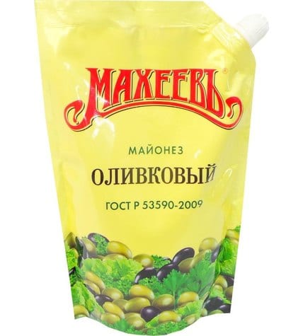 Майонез Махеевъ оливковый 50,5% 770 г в дой-паке с дозатором