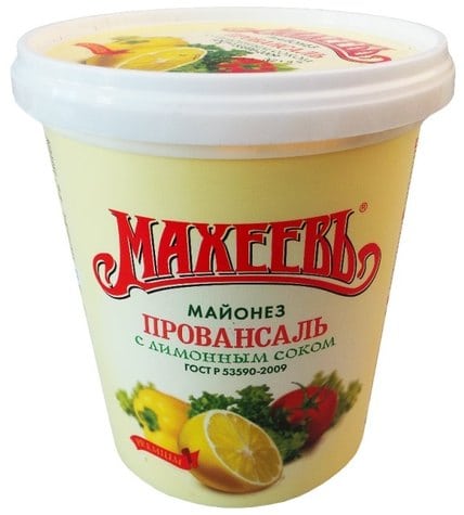 Майонез Махеевъ с лимонным соком 50,5% 800 г в пластиковом ведре